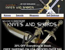 Tablet Screenshot of discountknivesandswords.com